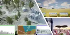 SkyDev synthetic environments with sensor and segmentation views